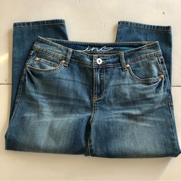 WOMEN'S JEANS DEMIN SKINNY LEG REGULAR FIT CROP SIZE 10P INC DEMIN 5 POCKETS - Picture 6 of 11